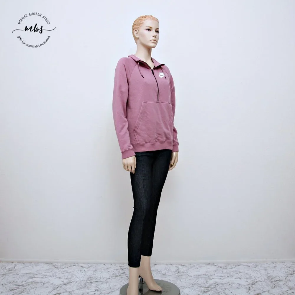 Nike 1/2 Zip Turtleneck Cotton Blend Sweatshirt‎